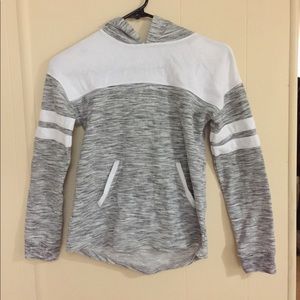 Gray and White Hoddie